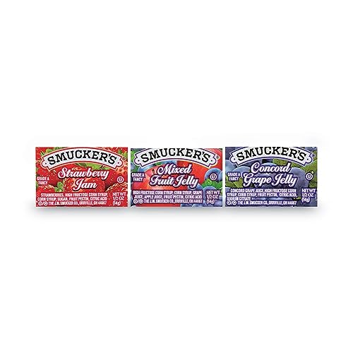 0.5 Ounce 200 Count Strawberry Jam and Grape Jelly Assortment M90317