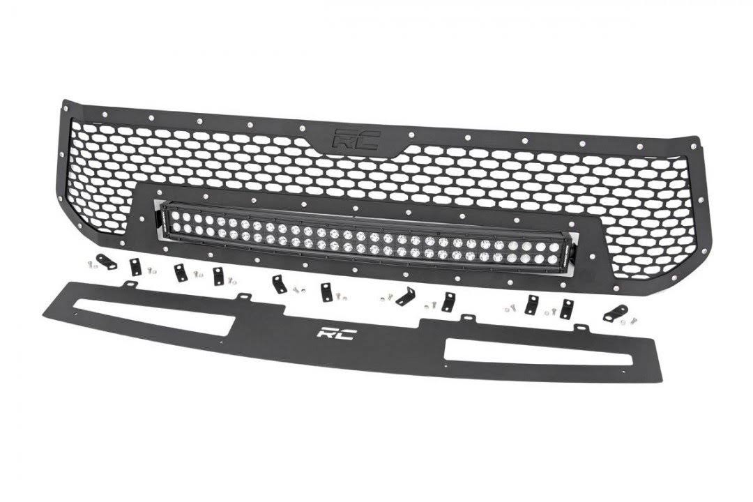 Mesh Grille with 30in Dual Row Black Series LED with Amber DRL C241686