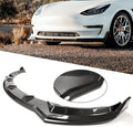 Carbon Fiber Printing Front Bumper Lower Lip Splitter Kit 3PCS I31691
