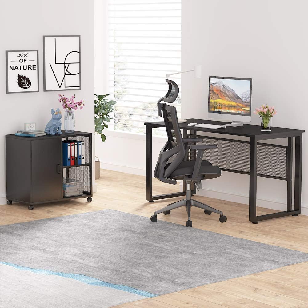 L-Shaped Computer Desk with File Cabinet I8268