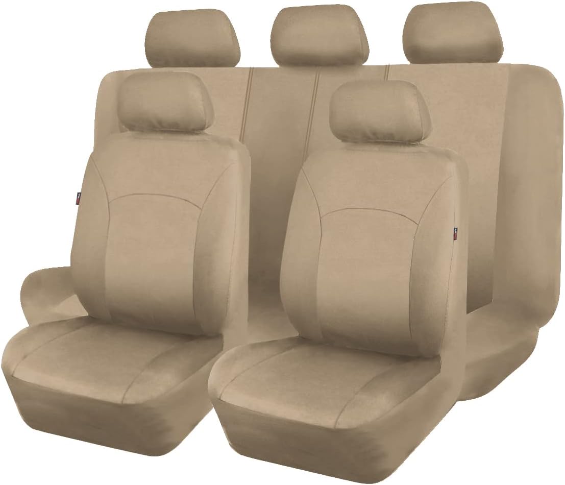 Black Purple Polyester Car Seat Covers Full Set Low Back Pack of 2 S348