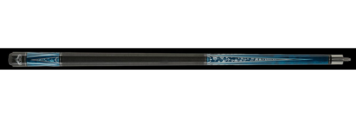 21 oz Athena Blue with White Roses Pool Cue A623873