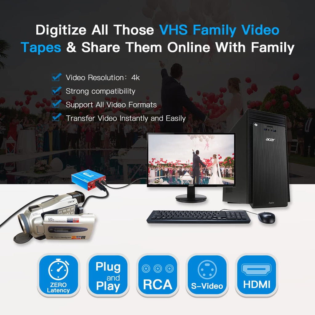 Video Tape to Digital HDMI Capture Converter Y76176