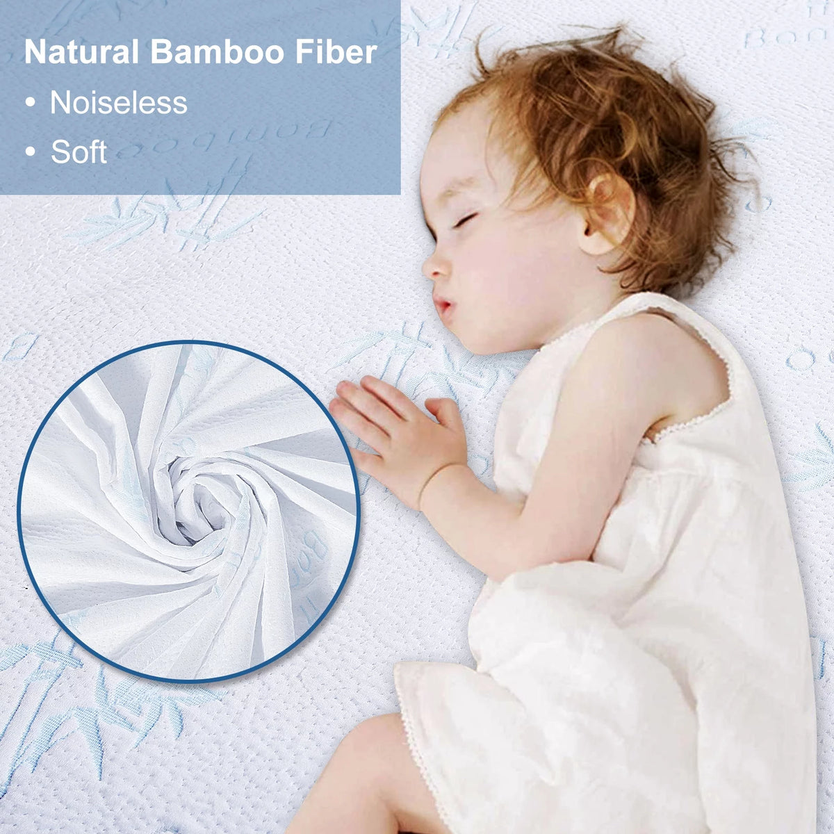 Bamboo Fibre Full Size Waterproof Mattress Protector Deep Pocket Y98480