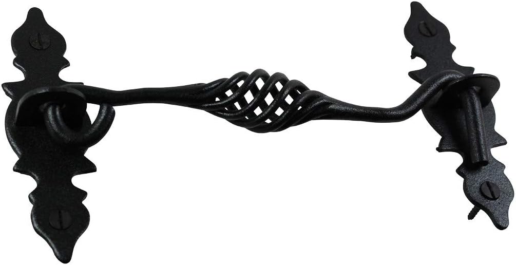 Black Wrought Iron Cabin Hook Eye Latches 6.5 Long Pack of 6 H483115
