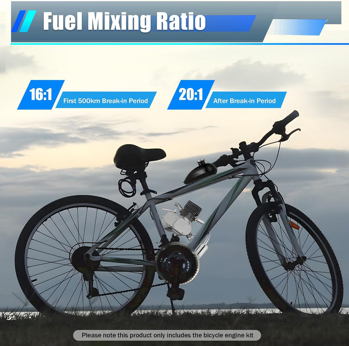 100cc 2 Stroke Motorized Bicycle Engine Kit with Air-Cooling V8240