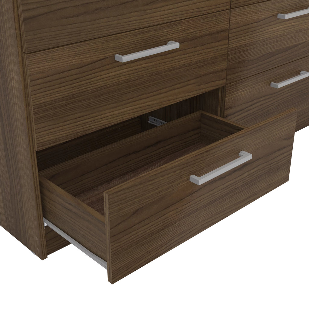White 6 Drawer Wood Double Dresser C2681