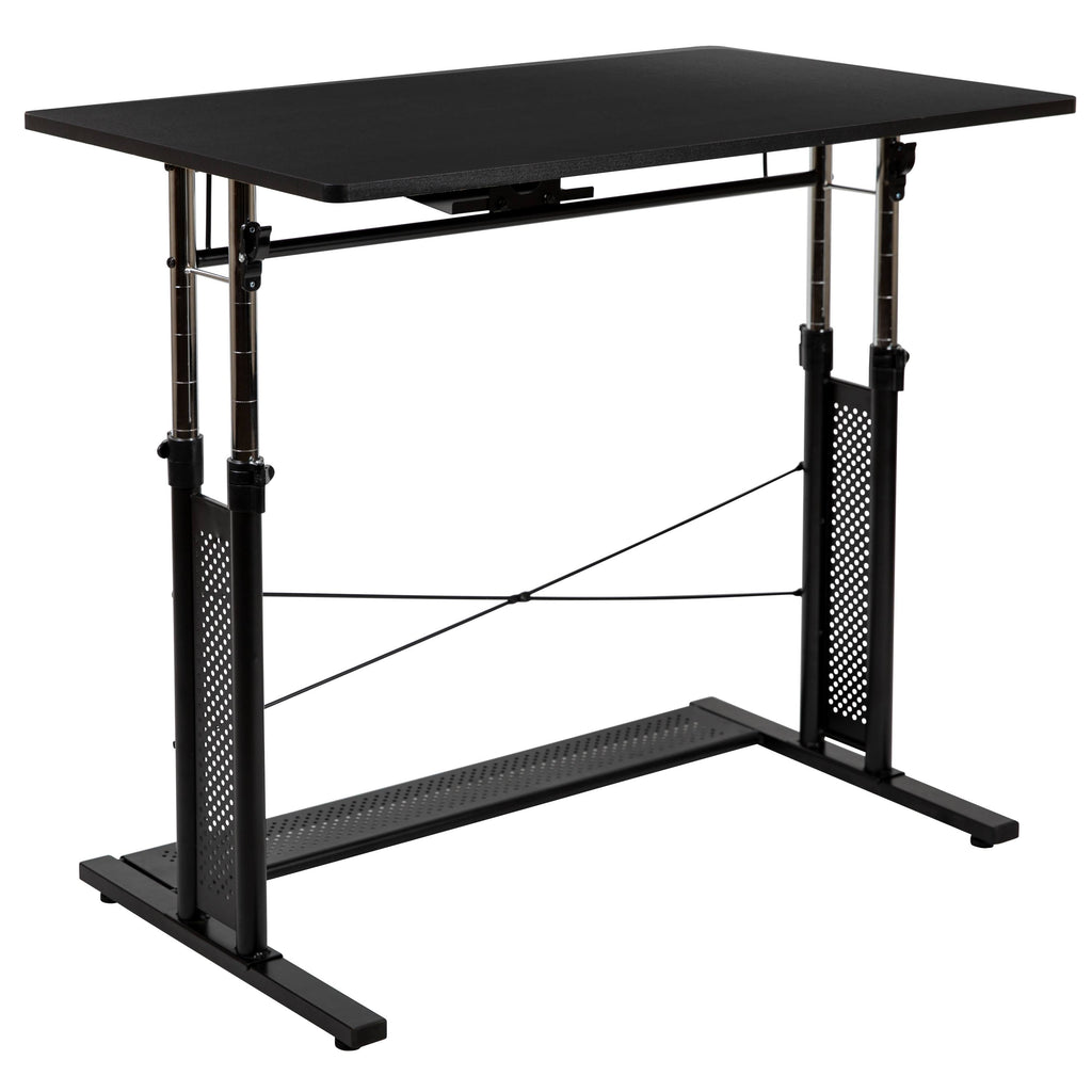 Black Rectangular Sit/Standing Desk J90060