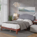 Queen Size Grey Fabric Platform Bed Frame Z3693