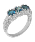 925 Sterling Silver London Blue Topaz Ring P10880