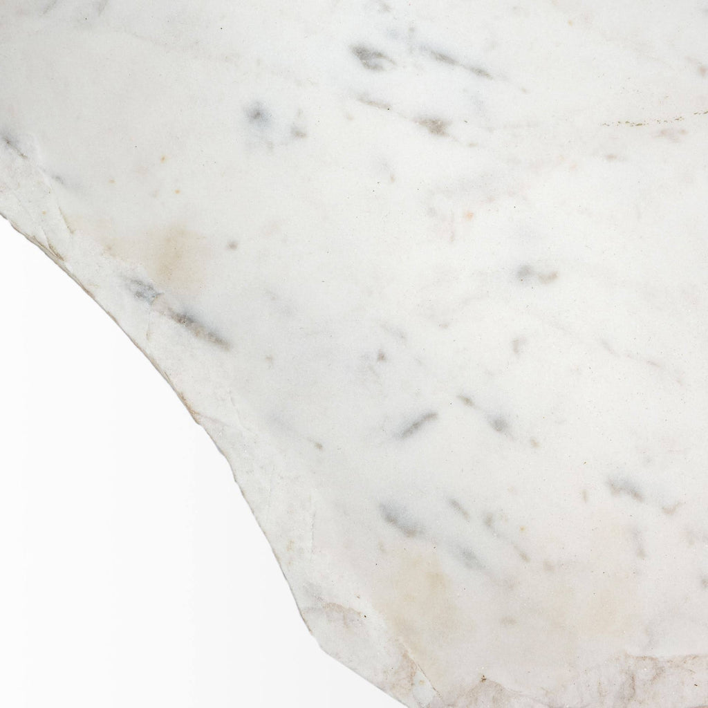 White Marble and Antique Gold Accent Table H136