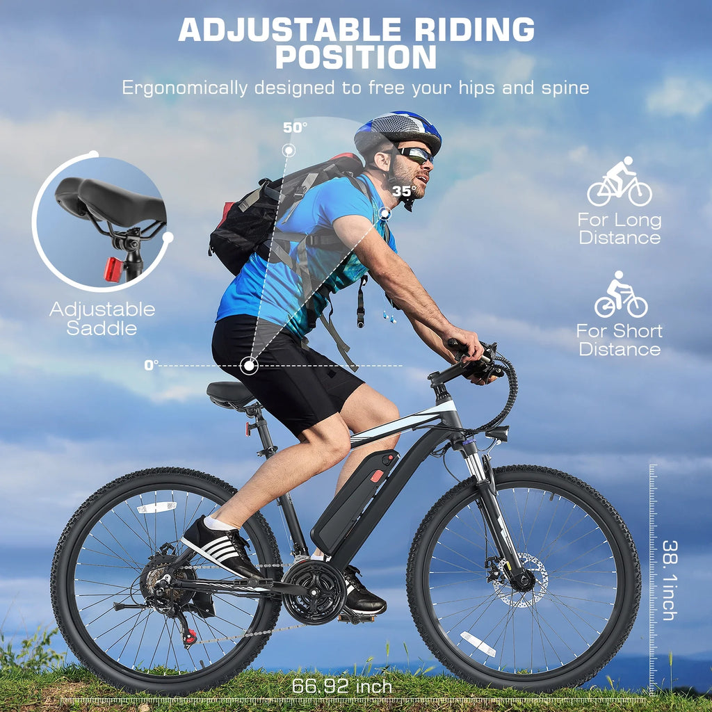 Electric Bike 26" x 2.1" 500W Mountain Bicycle 48V C65418