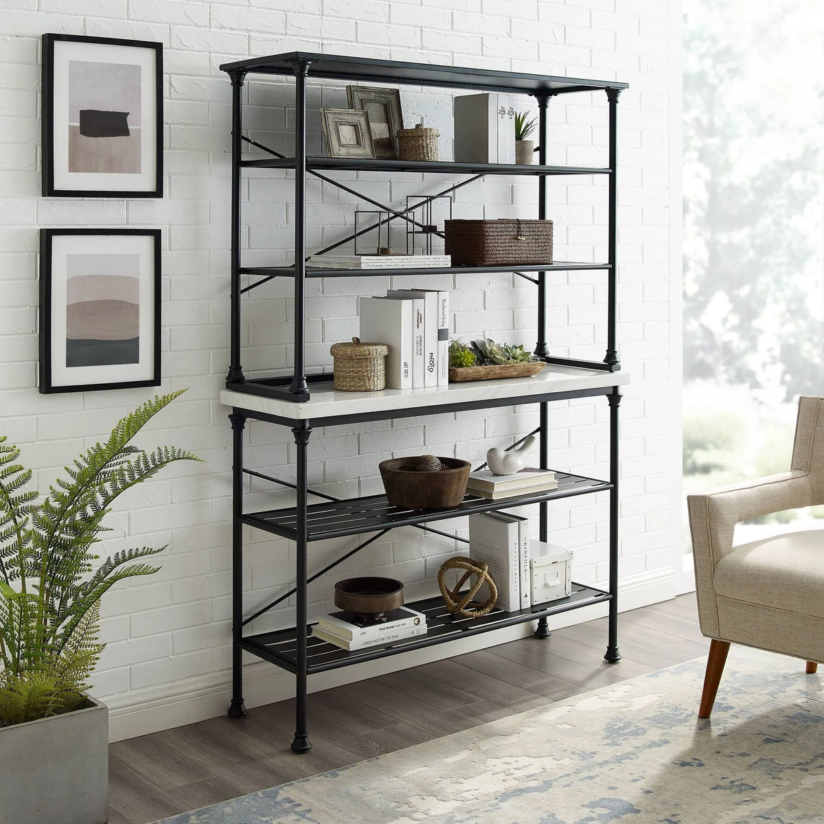 2 Piece Black Baker's Rack Set M24045