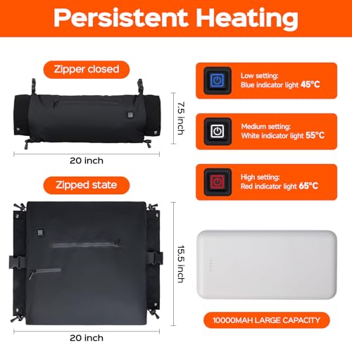 Heated Hand Warmer Pouch, PU Leather Electric Hand Muff, 10000mAh Rechargeable Power Bank Hand Warmer B4804