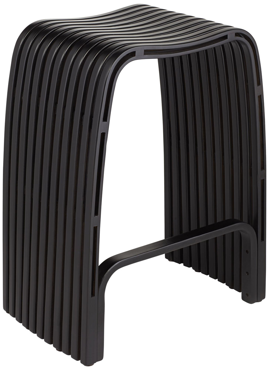 Bamboo Bar Stool Black 24" High with Footrest A1152