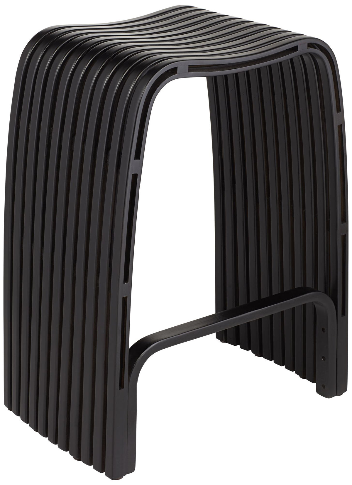 Bamboo Bar Stool Black 24" High with Footrest A1152
