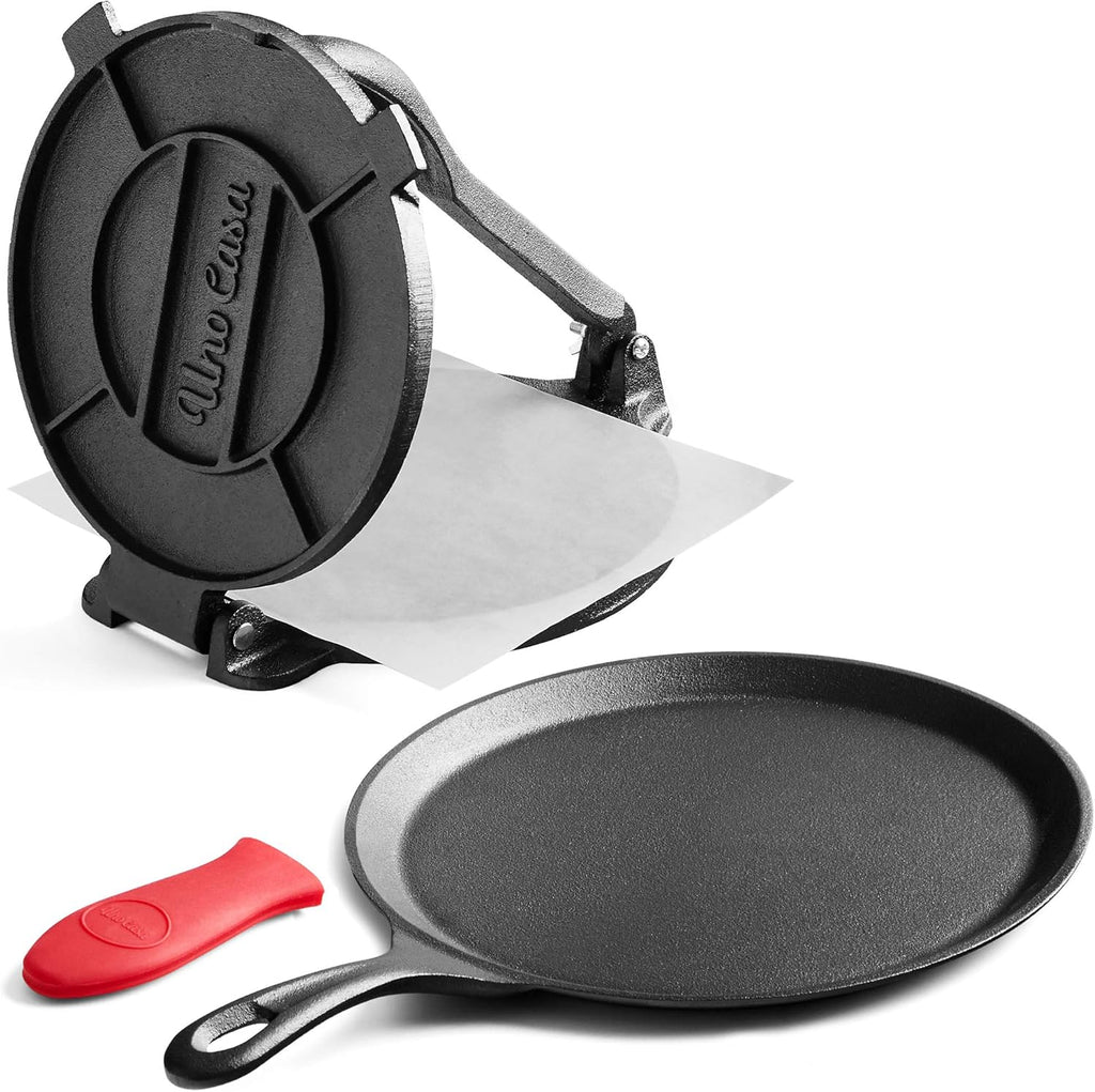 Cast Iron Tortilla Press 8 Inch with Comal Pan U4069
