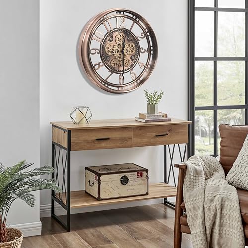 Large Copper Metal Wall Clock (21 Inch) K377