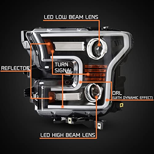 Full LED Headlights for F150 2015 2016 2017, 2PCS J918220