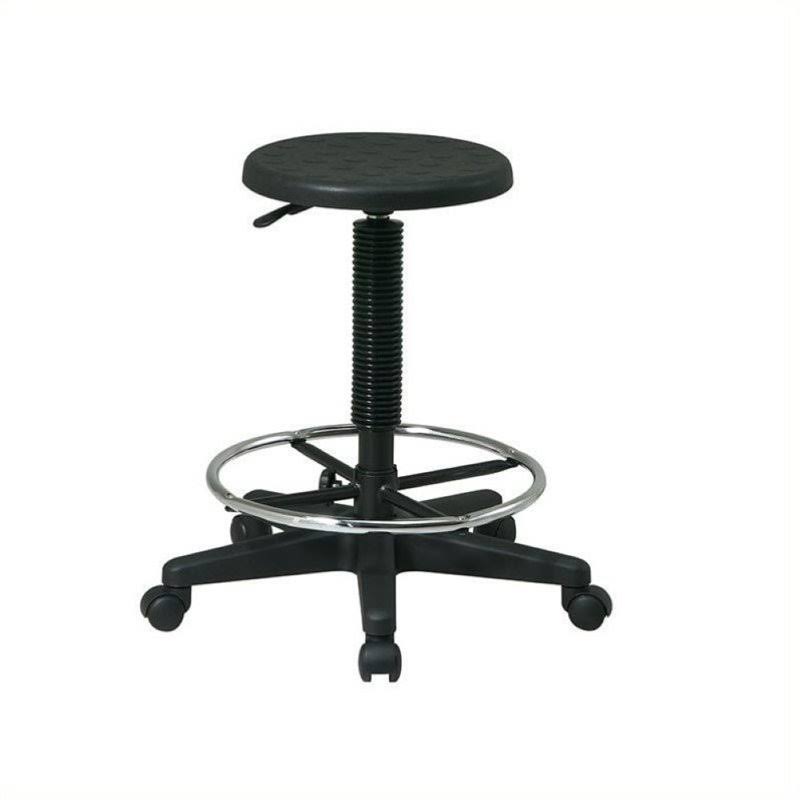 Adjustable Urethane Drafting Stool with Footrest E695607