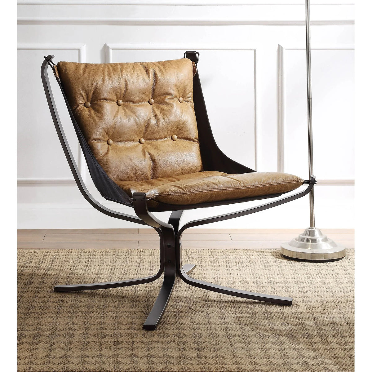 Coffee Top Grain Leather Accent Chair O7075