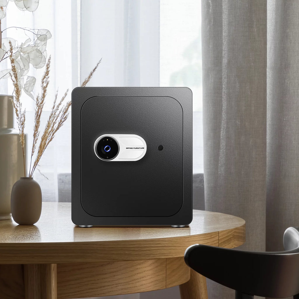 Black Safe Box with Fingerprint Access and Removable Shelf N4365