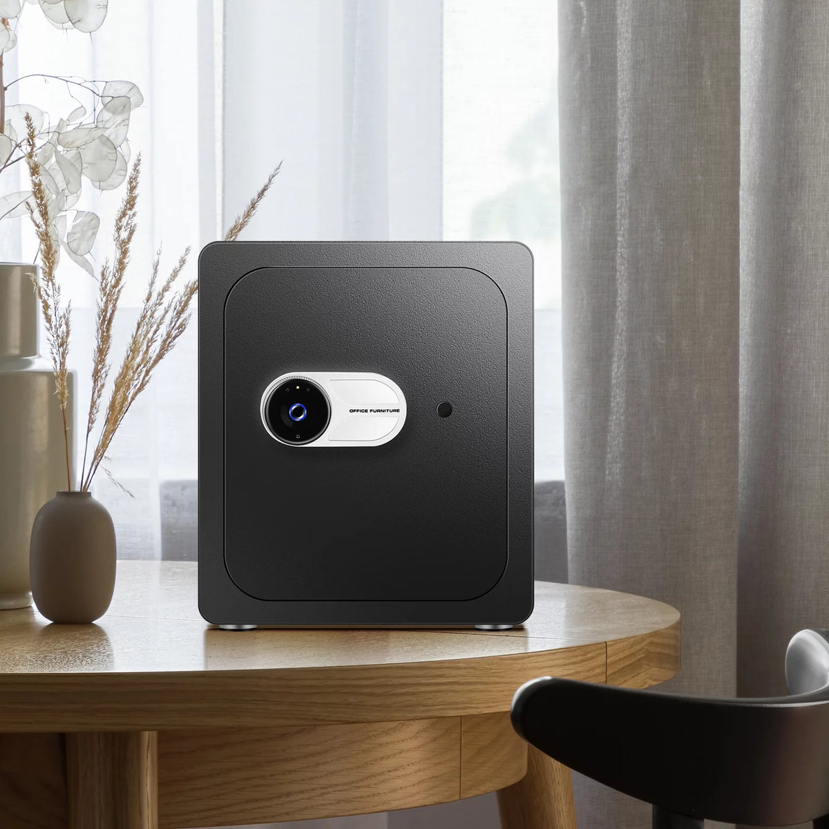 Black Safe Box with Fingerprint Access and Removable Shelf N4365