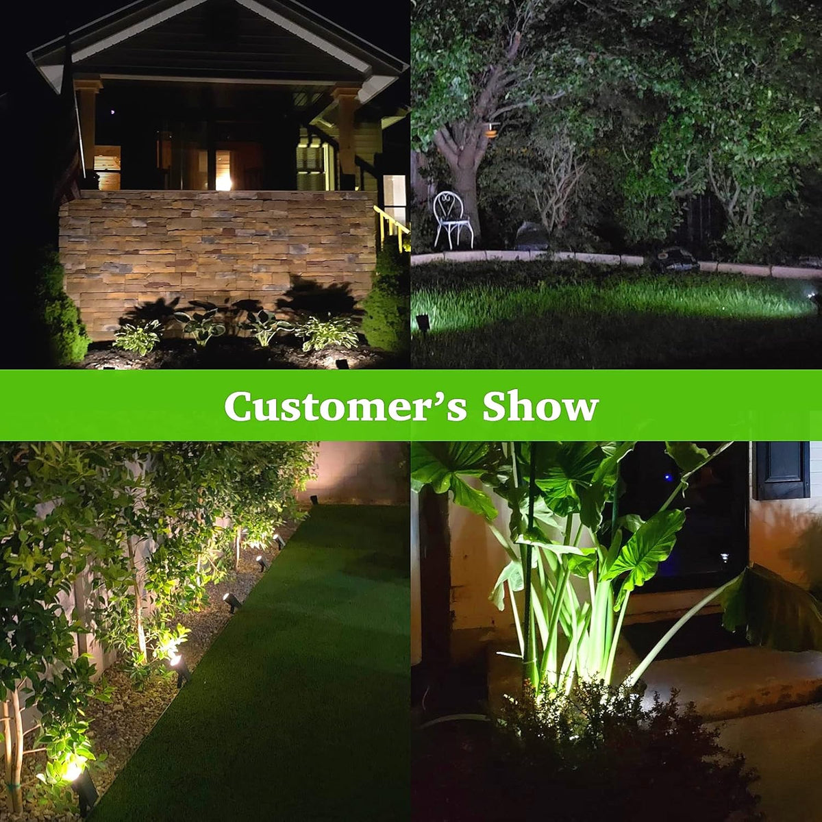 8 Pack 15 LEDs Solar Landscape Spotlights, Cold White C700