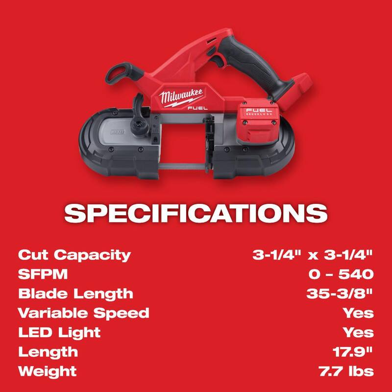18-Volt Lithium-Ion Brushless Cordless Compact Bandsaw with Starter Kit U557394