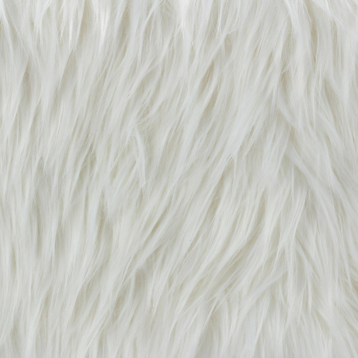 White Faux Fur Ottoman with Chrome Legs B5517