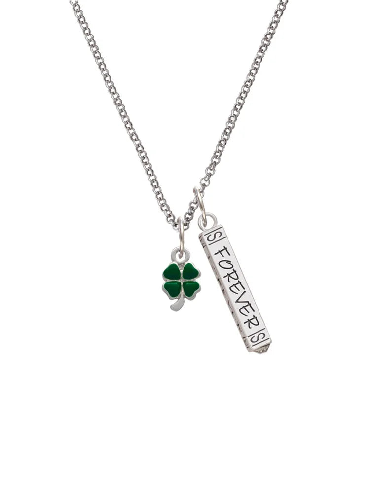 Silvertone Four Leaf Clover Charm Necklace, 23" O41540