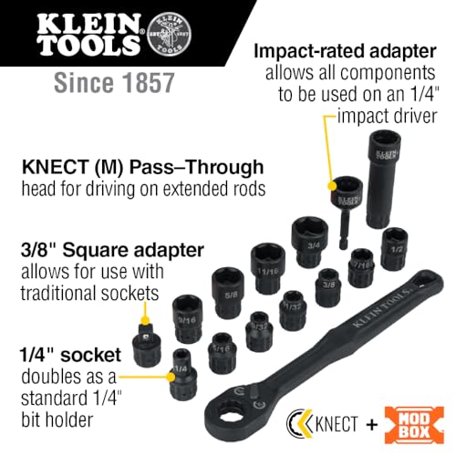 15-Piece Pass Through Socket Set with Case X25163