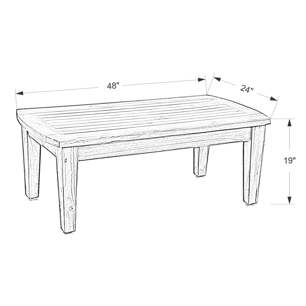 Grade A Teak Outdoor Rectangular Coffee Table A6670