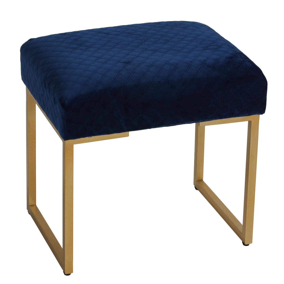 Blue Ottoman with Painted Gold Legs M4489