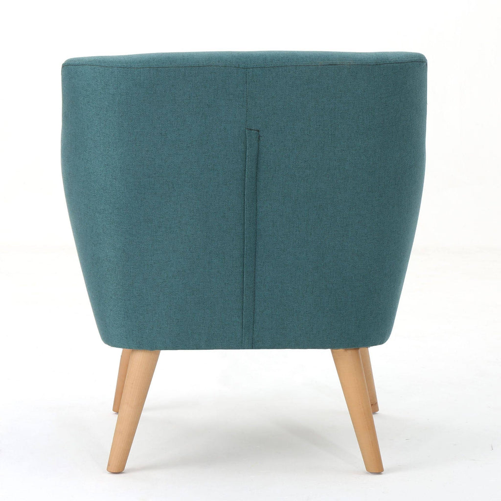 Teal Green and Brown Tufted Club Chair Z4950