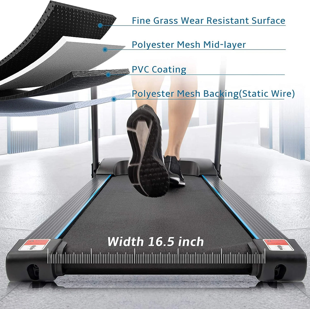Folding 2.5HP Electric Treadmill with Incline T995843