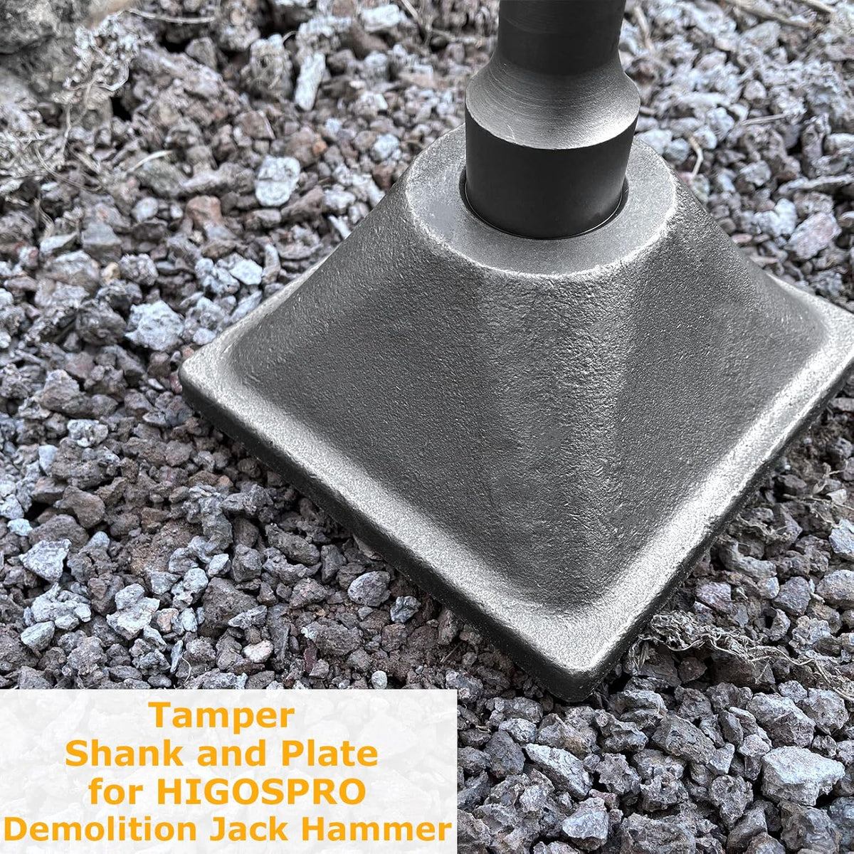 Jack Hammer 1-1/8 inch Tamper Shank and Plate, Dirt Tamper 6 x 6 inch Compactor Plate with Electric Chisel Dirt Compactor, Electric hammer Solid Compactor for Breaker Hammer M5480