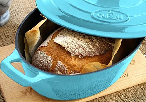 Enameled Cast Iron Covered Oval Dutch Oven Casserole Pot, 6.75 QT V8315