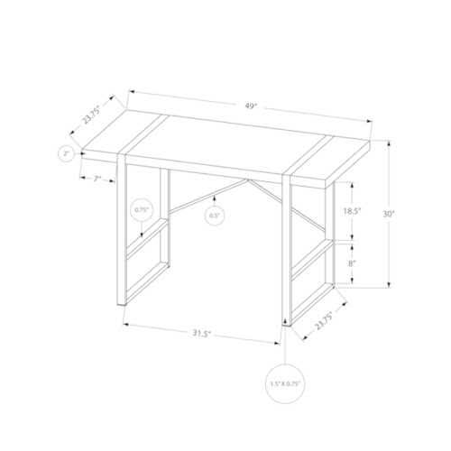 Taupe Black Particle Board Metal Computer Desk C296037