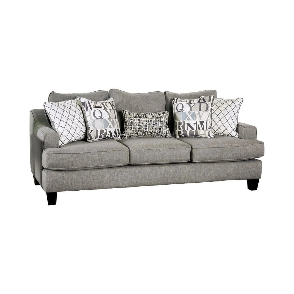 Bluish Gray Fabric 3-Piece Sofa Set with Ottoman F65584