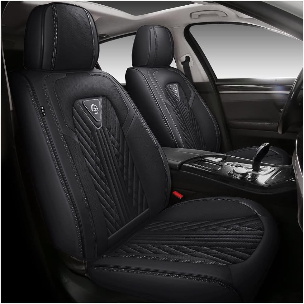 Red-Black PU Leather 5 Seats Full Set Car Seat Covers T596996
