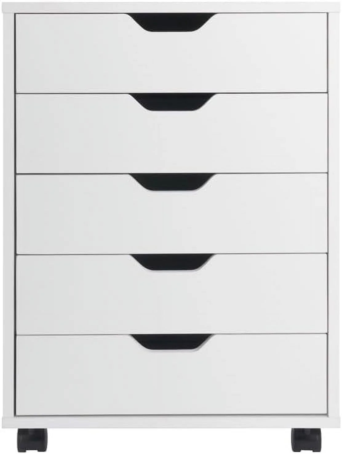 White 5 Drawer Wood File Cabinet F613370