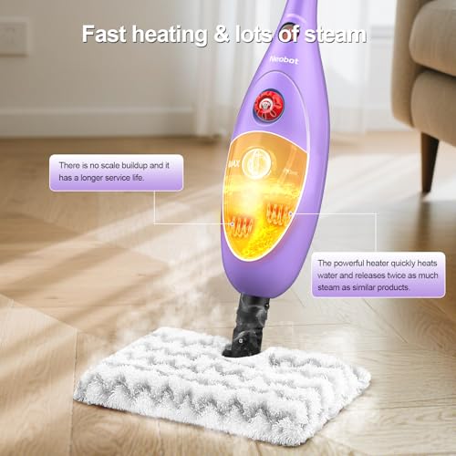 Steam Mop Cleaner with Detachable Handheld Steamer, 10-in-1 Multi Accessories, 13.5 OZ Water Tank & 20FT Power Cord Q3315