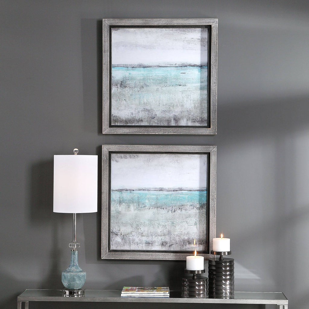 Aqua Horizon Framed Prints Set of 2 P4643