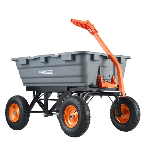 1200lbs 7Cu.Ft. Heavy Duty Poly Dump Cart with 13in All Terrain Wheels G215