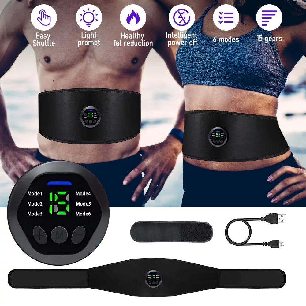 USB Charging Smart Abdominal Fitness Belt with 6 Modes 15 Levels Z77480