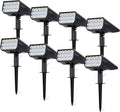 8 Pack 15 LEDs Solar Landscape Spotlights, Cold White C700