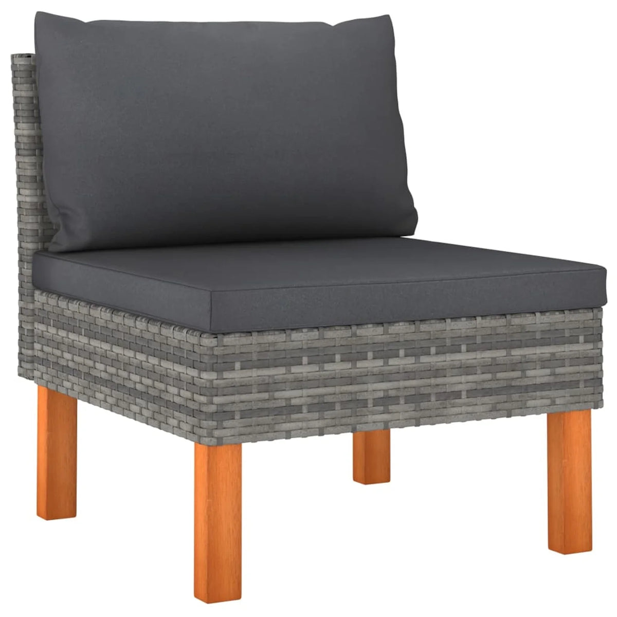 4 Piece Poly Rattan Garden Set with Cushions Gray C8497