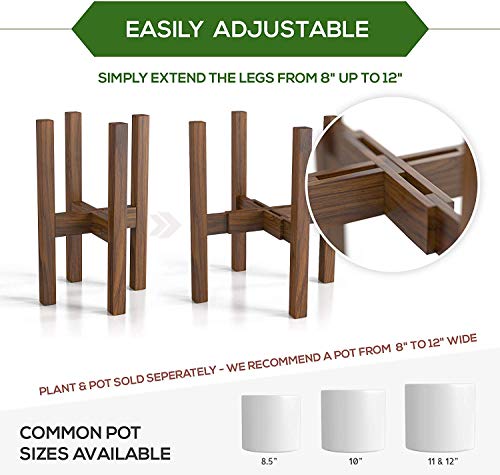 Mid Century Solid Wood Acacia Plant Stand Q512277