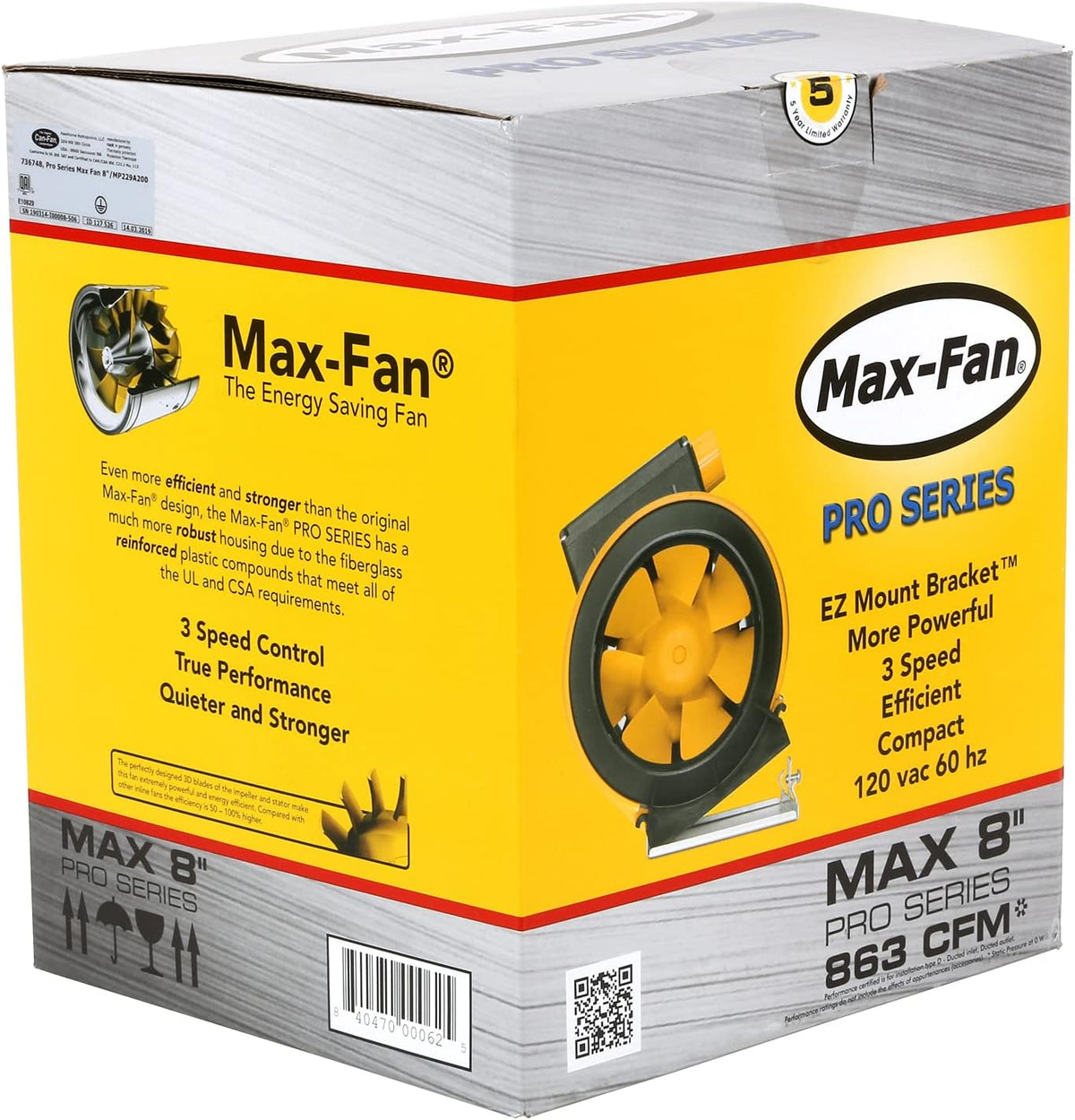 Inline Mixed Flow Fan with 3-Speeds P19793